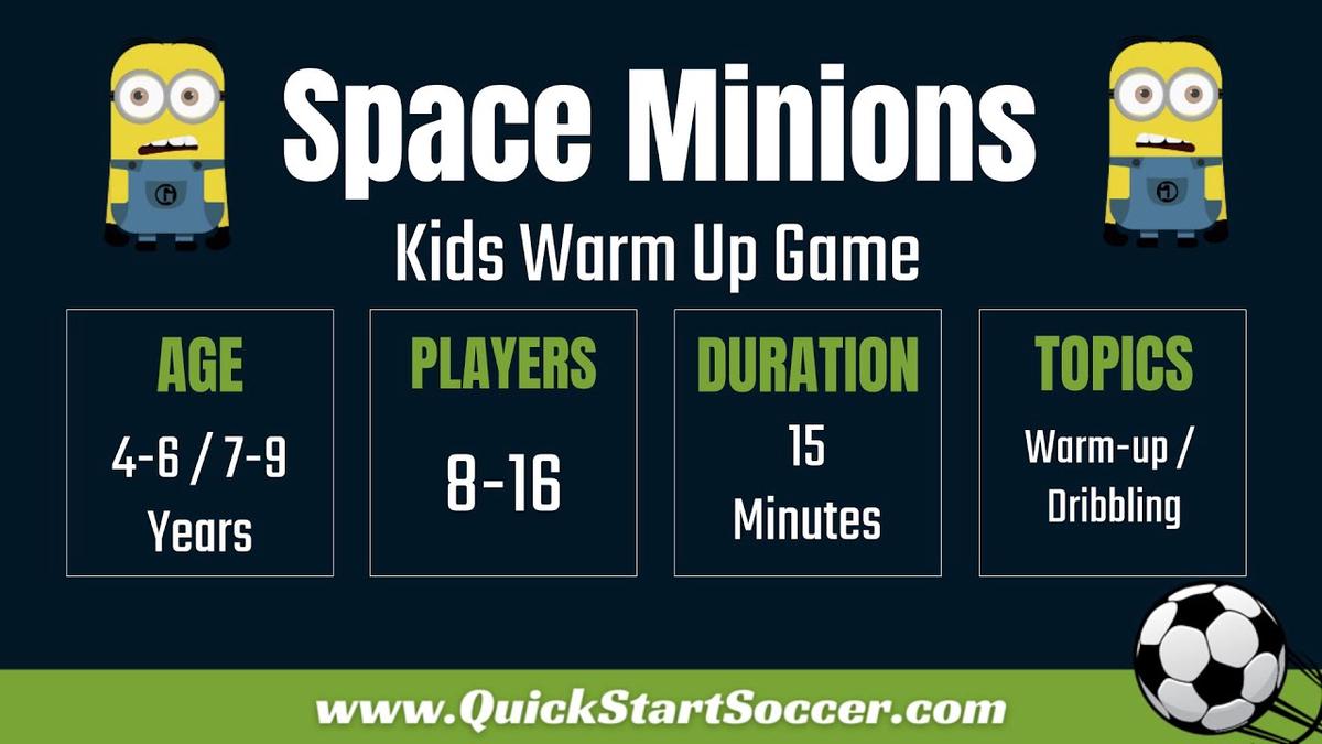 'Video thumbnail for Soccer Warm Up Game For Kids | Space Minions'