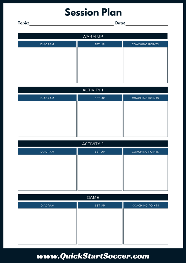 Soccer Session Plan Template