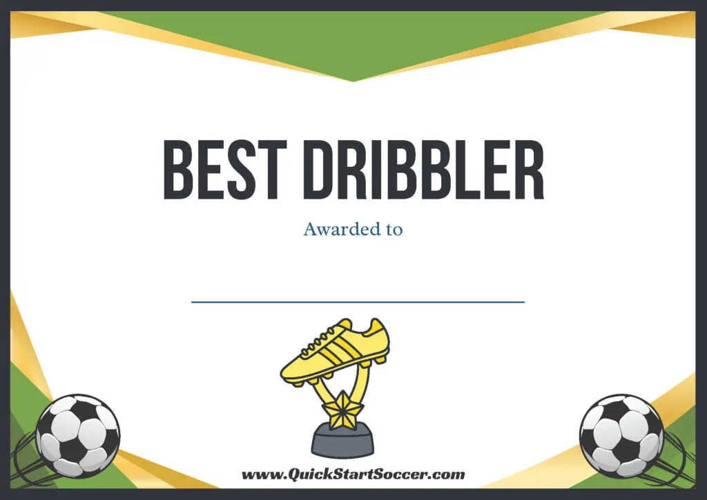 Soccer Certificate - Best Dribbler