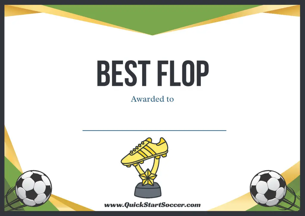 Funny Soccer Certificate - Best Flop