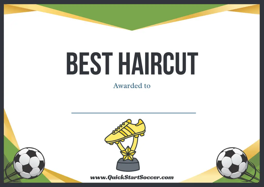 Funny Soccer Certificate - Best Haircut