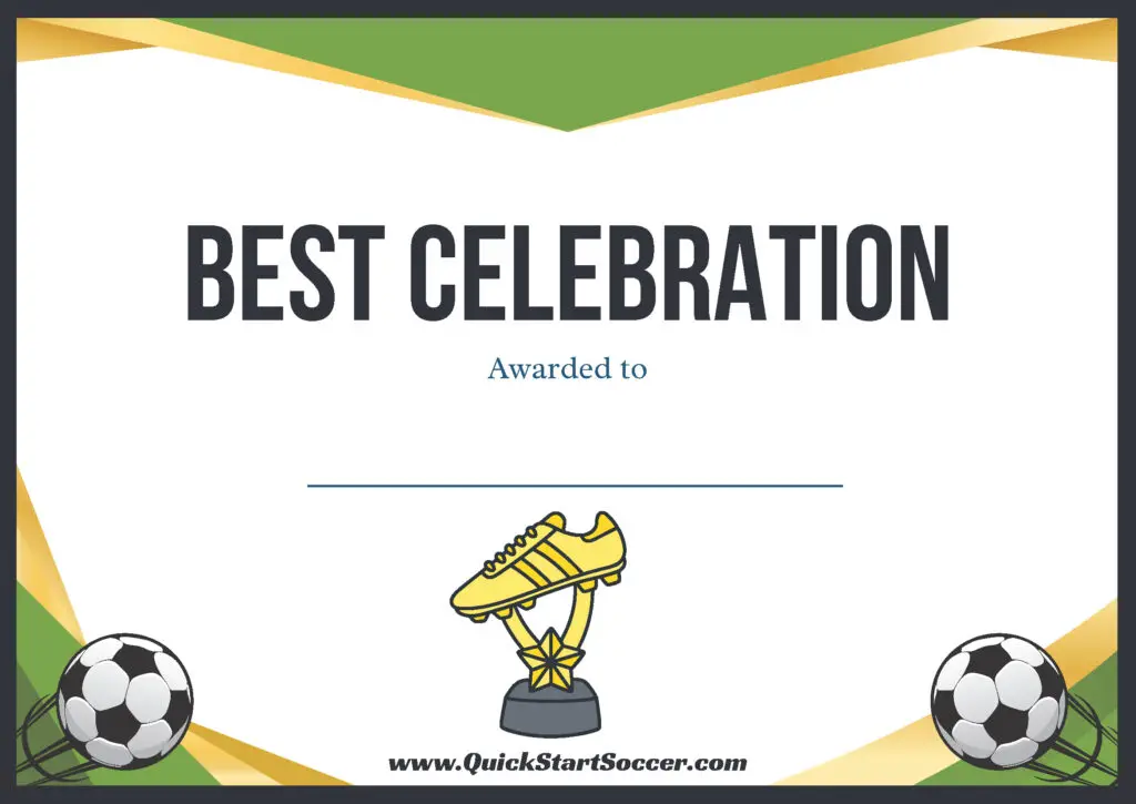 Funny Soccer Certificate - Best Celebration