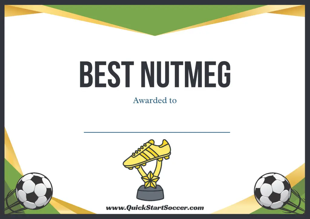 Funny Soccer Certificate - Best Nutmeg