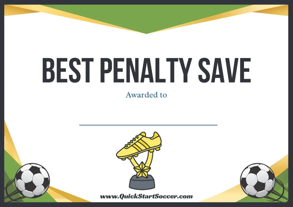 Soccer Certificate - Best Penalty Save