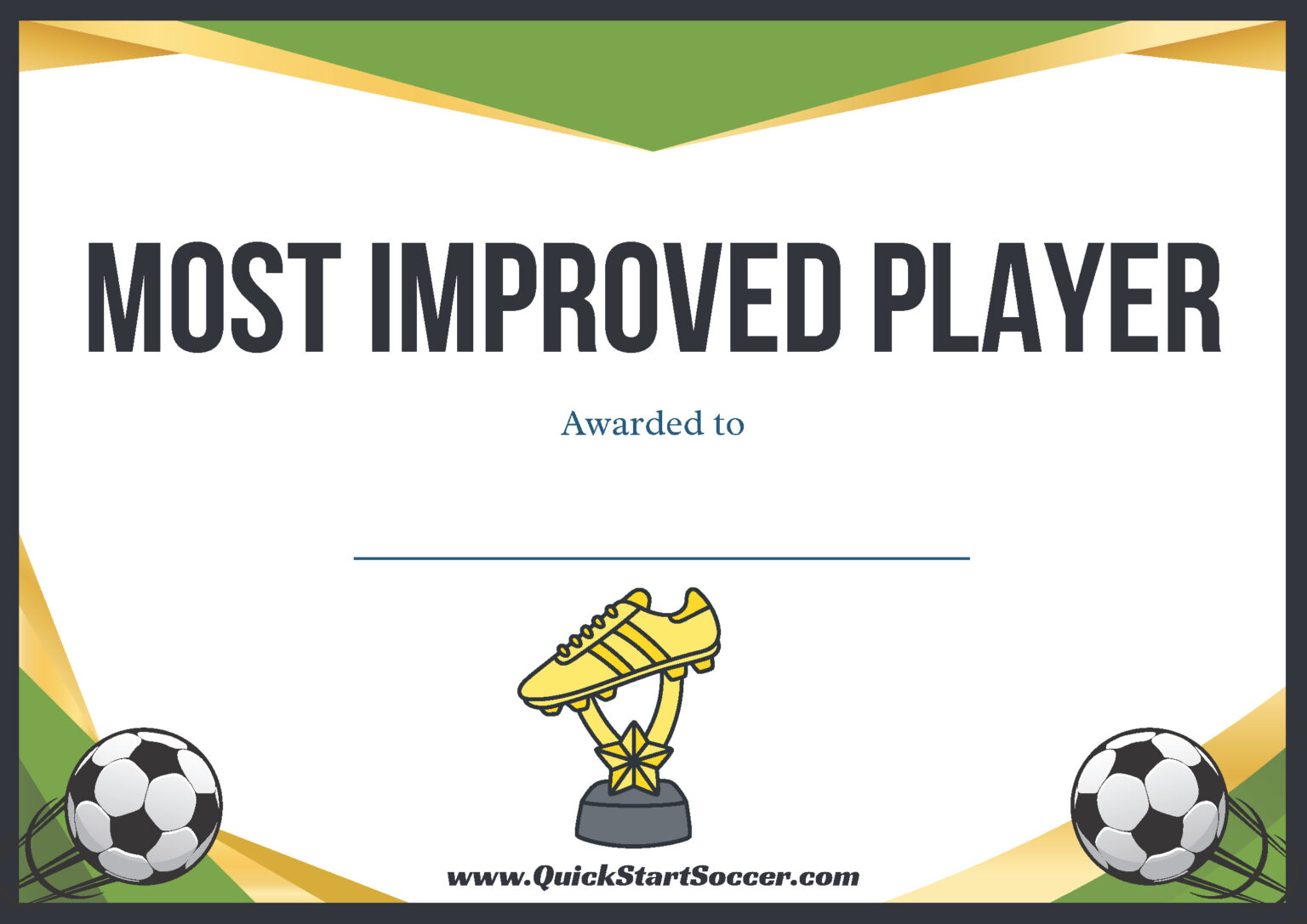25 Free Soccer Award Certificates - QuickStartSoccer.com