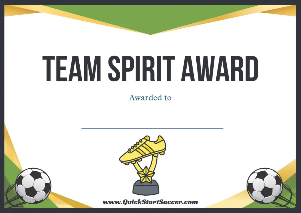 Soccer Certificate - Team Spirit