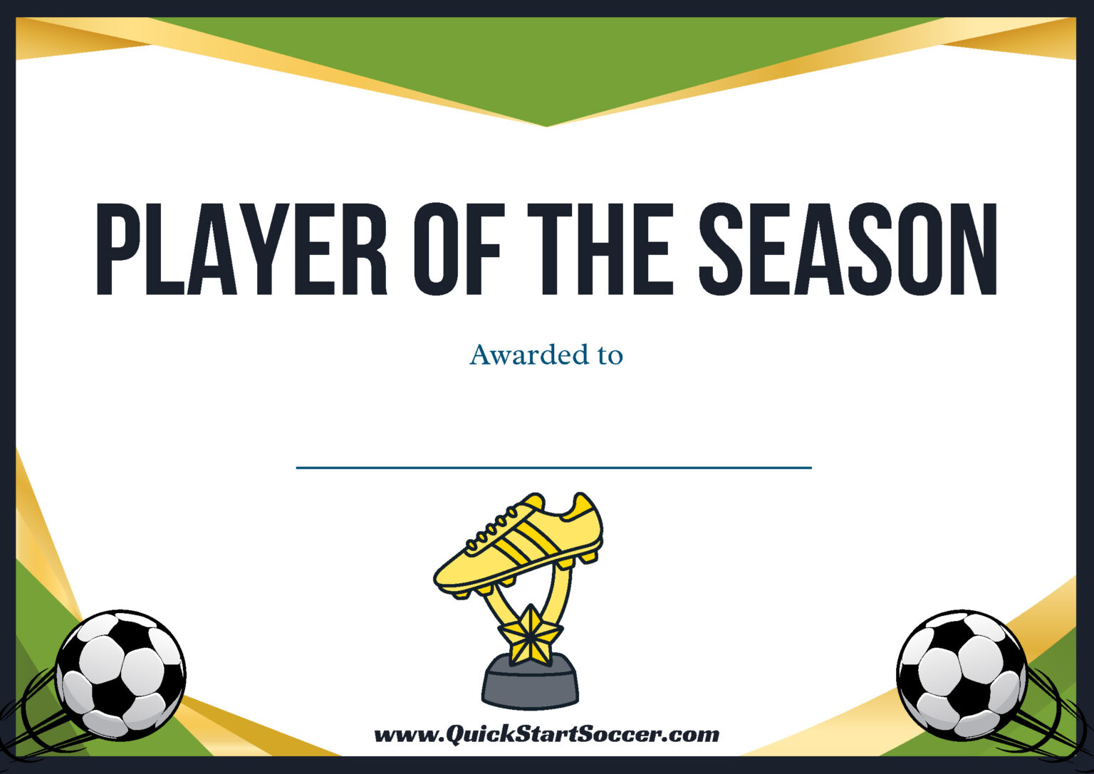 25 Free Soccer Award Certificates QuickStartSoccer com